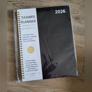 Black Tabbed Planner 2026